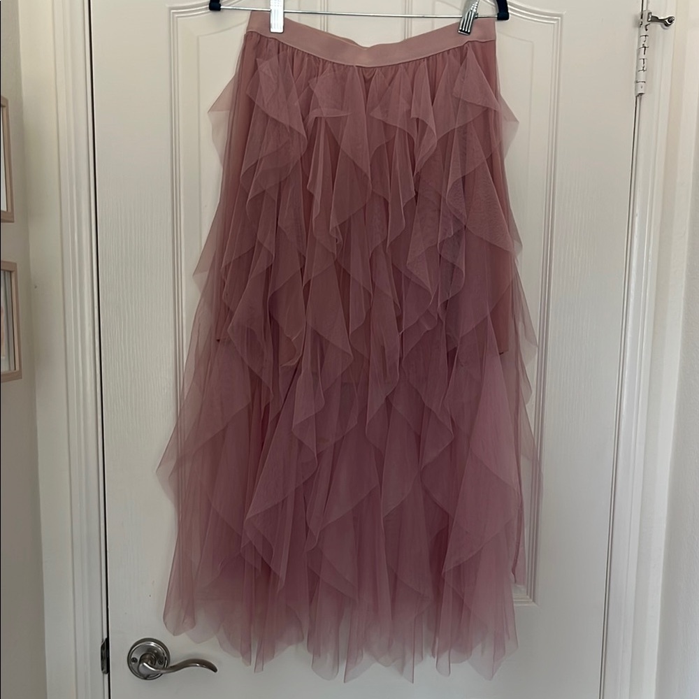 Very J Layered Mauve Tulle Midi Skirt